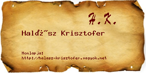 Halász Krisztofer névjegykártya